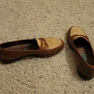 Cole Haan brown two toned leather loafers